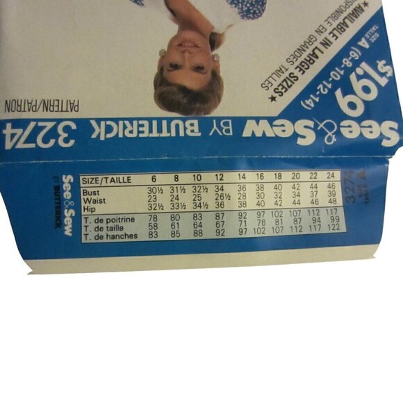 Butterick Women's Vintage Sewing Pattern 3274 Dress Size 6-10-12-14 - Picture 4 of 5